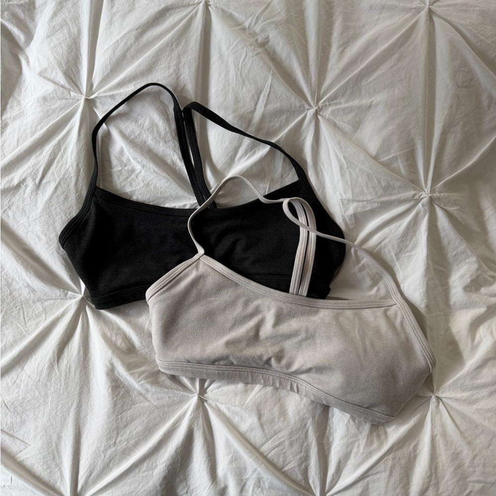 Prana Black and Cream Sports Bras set